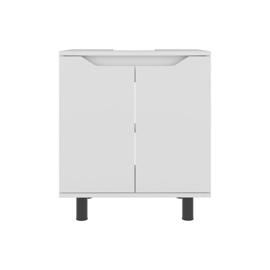 White Bathroom Vanity Cabinet for Pedestal Sink