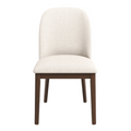 Mid-Century Modern Kaitlyn Beige Linen Dining Chair with Solid Wood Legs, 34.3'H x 19.3'W x 23'D Set of 2