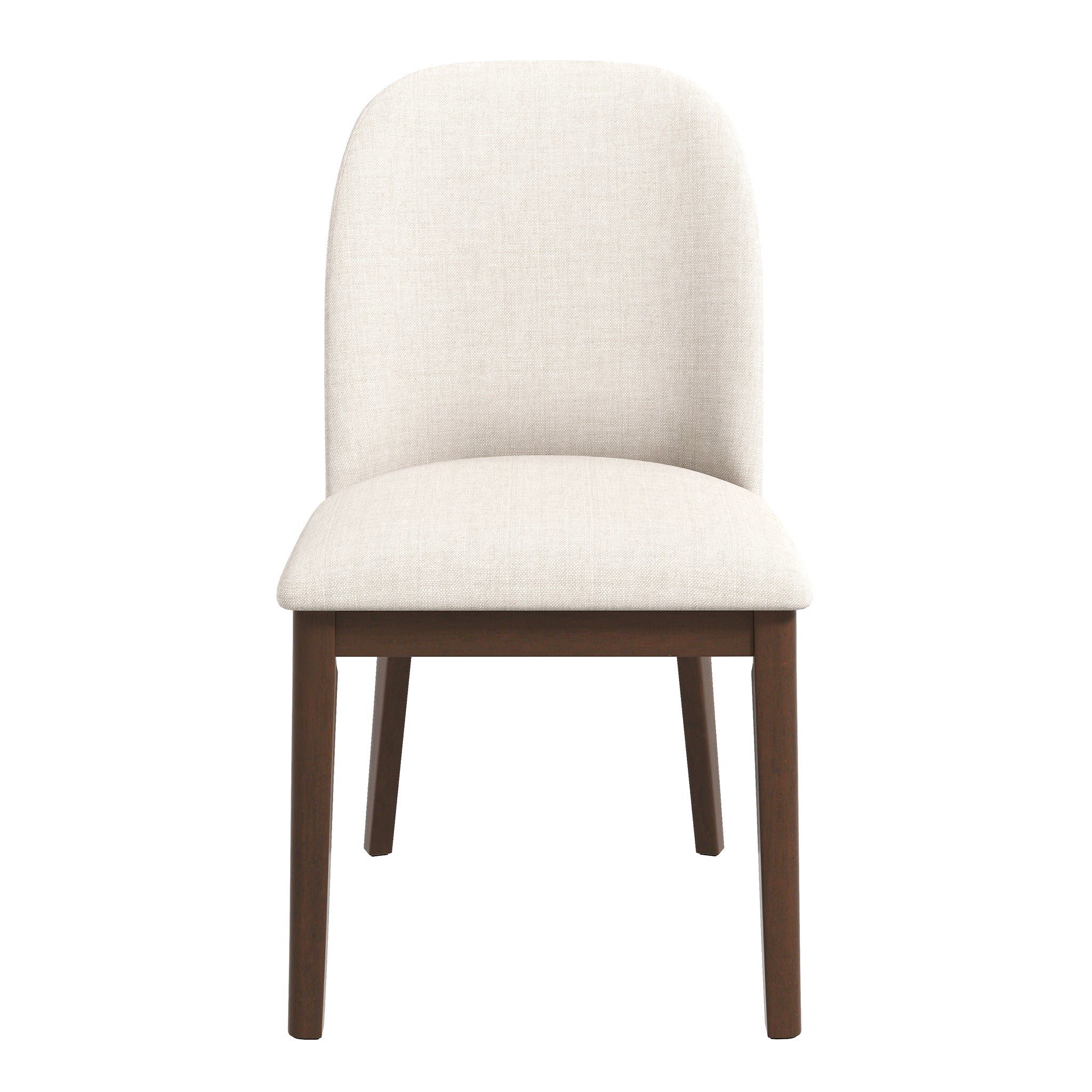 Mid-Century Modern Kaitlyn Beige Linen Dining Chair with Solid Wood Legs, 34.3'H x 19.3'W x 23'D Set of 2