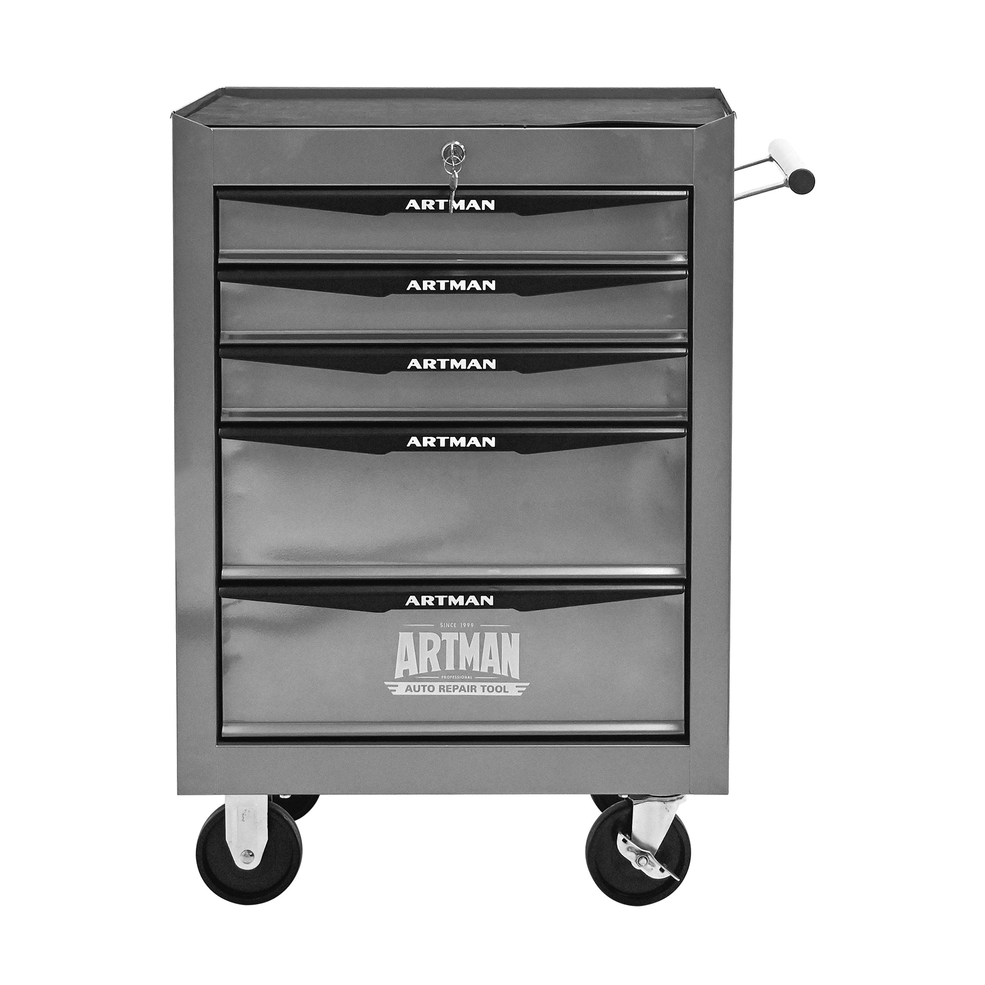 Rolling Metal Tool Chest with 5 Drawers, 20' 5-Drawer Tool Chest Cabinet with Ball Bearing Drawer Slides, Steel Tool Storage Box Organizer -SILVER