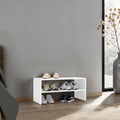 Silpa Small Shoe Rack with Three Open Shelves, Compact Modern Shoe Organizer for Entryway or Closet, 23.6 Wide, White