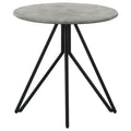 Hadi Cement and Gunmetal Round End Table: Modern Industrial Design with Sleek Round Shape, Grey Cement Finish, Wood and Metal Construction, 23.5 x 23.5 x 23.75 Inches