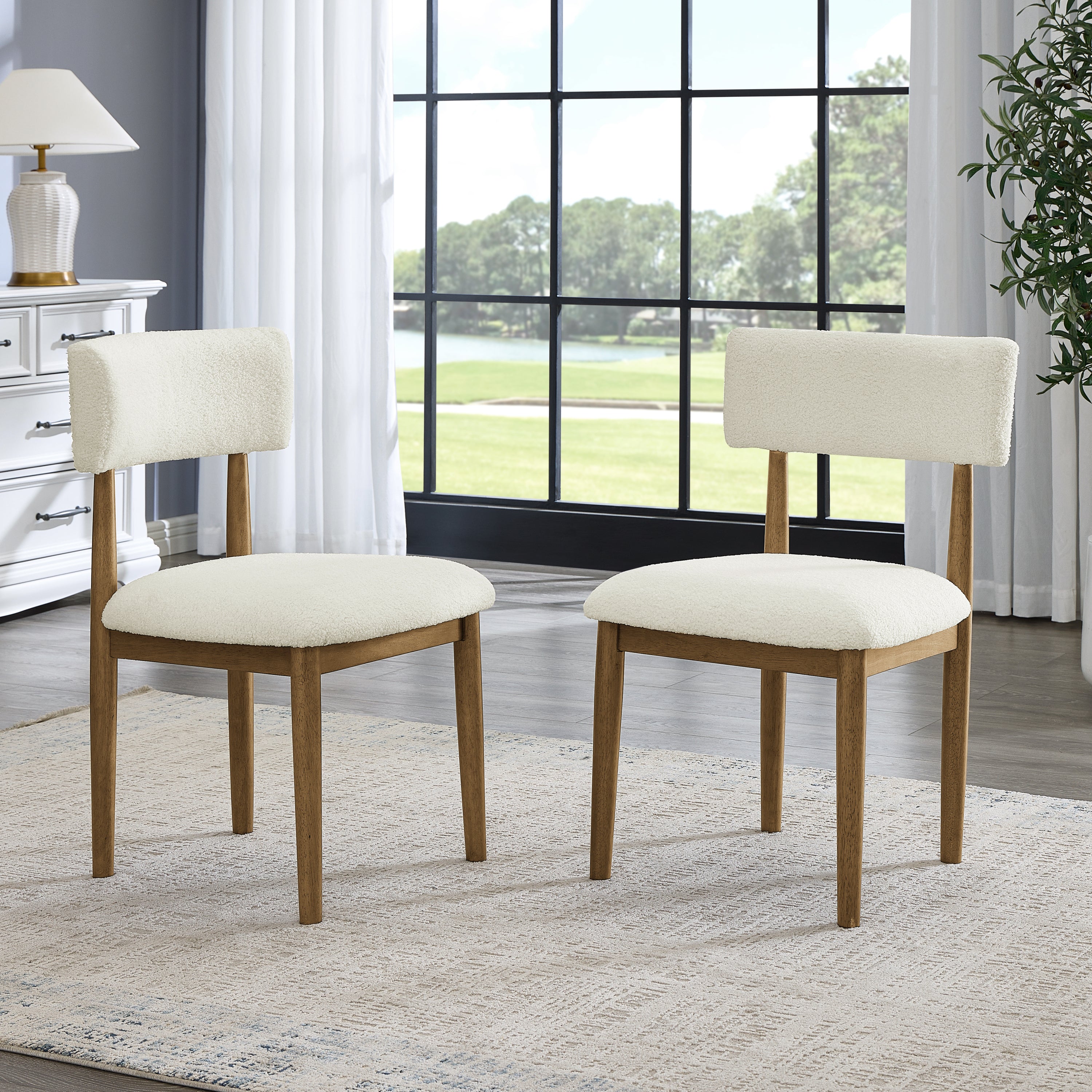 Ellis Boucle Upholstered Dining Chairs, Set of 2