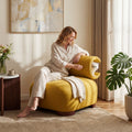 Modern Yellow Polyester Accent Chair for Living Room - Pet-Friendly, 330 lbs Weight Capacity, Stylish & Durable Design