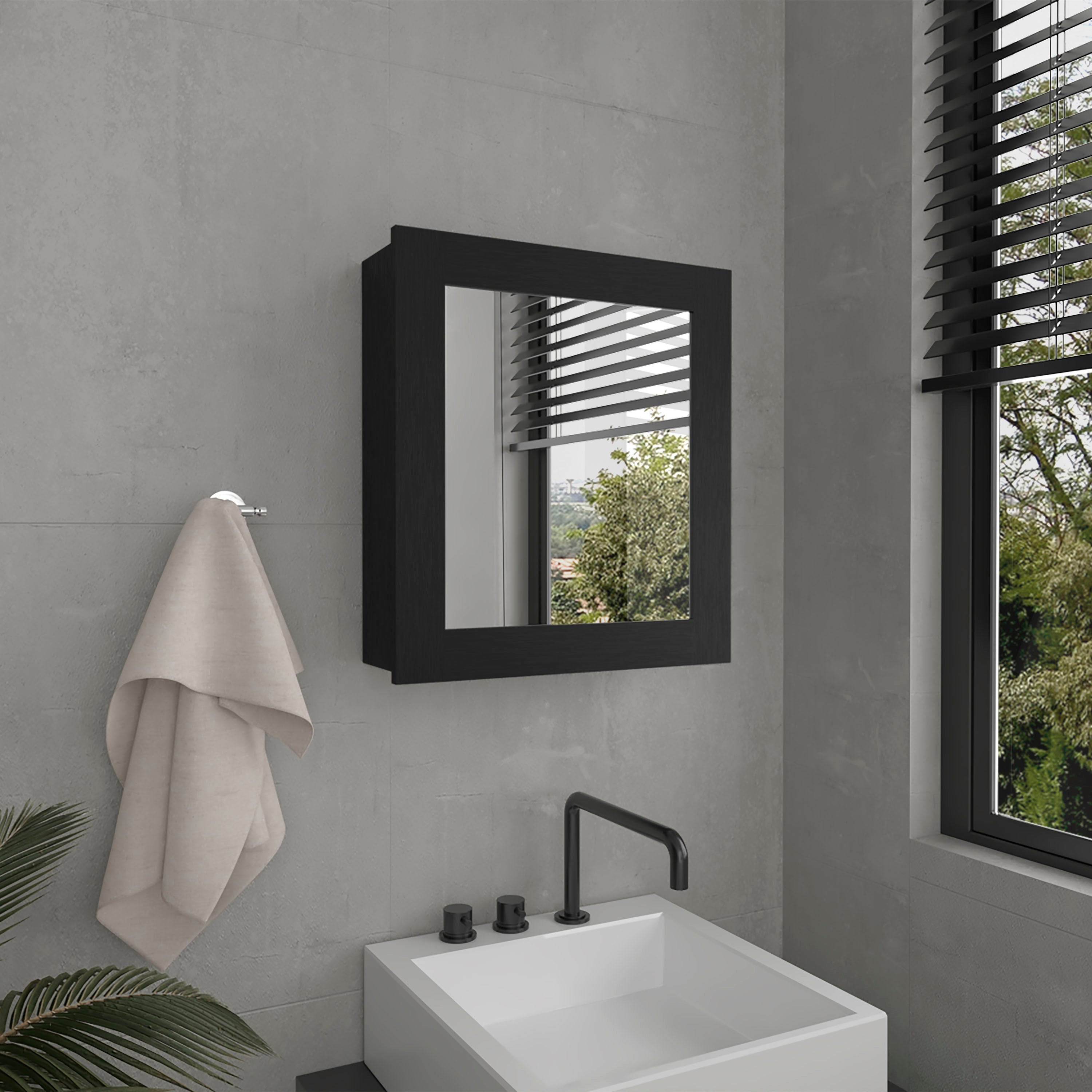 Luma Medicine Cabinet with Mirror Door 20.5' High Cabinet Organizer with Two interior Shelves  for Bathroom, Kitchen, Mudroom