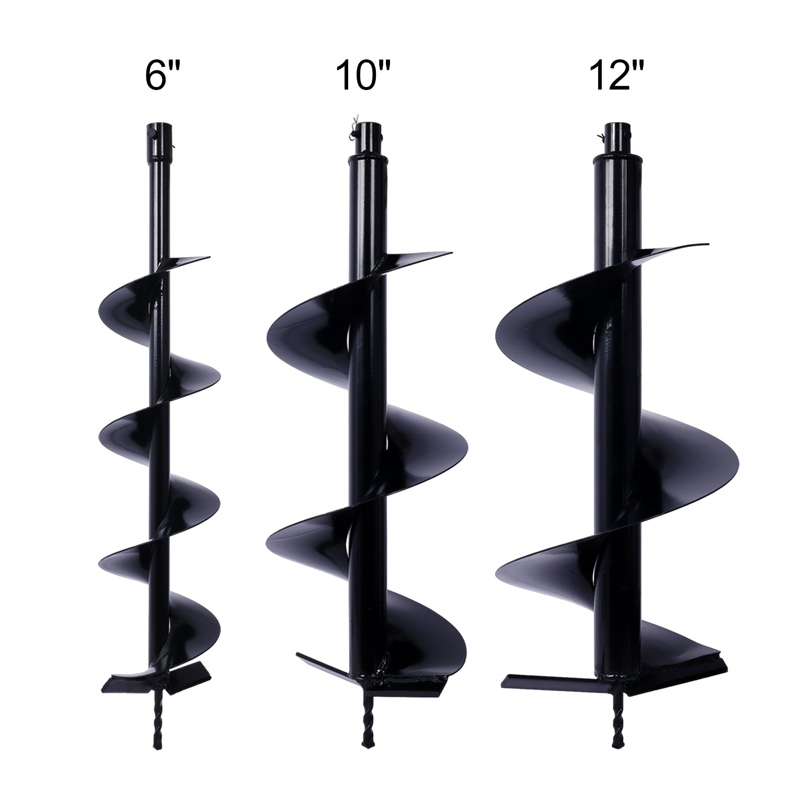 Auger Drill Bit for Planting Hole, Bulb Bedding Digging Post Hole Planting Tool for 3/4' Shaft Auger,Hole Digger Replacement Auger Bits Earth Auger Digging Bit 6IN+10IN+12IN