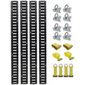 18PCS E Track Tie-Down Rail Kit, Trucks, Vans, Garages, Trailer Tie Down System,4 Pack 5ft Horizontal E-Track , 8 Pack Steel O-Ring Anchors,4 Pack Rope Tie Offs, 2 Pack Ratchet Straps