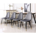 Lassan Contemporary Fabric Dining Chairs, Set of 4, Gray