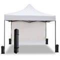 10x10 Pop Up Canopy Tent w/ 1 Sidewall, Black Speckled Steel Frame, White Silver-Coated Top UPF50+ Water-Resistant, 4 Adjustable Heights (6.7-7.6 ft ), Includes Sandbags Stakes Ropes Carry Bag for Bea