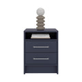 Eter Nightstand with Two Drawers and One Open Storage Shelf, Modern Bedroom Storage
