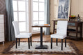 Urban Style Solid Wood Leatherette Padded Parson Chair, White, Set of 2