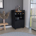 Phoenix Bar Cart with 2 Open Shelves  4 Cubbies and Cabinet