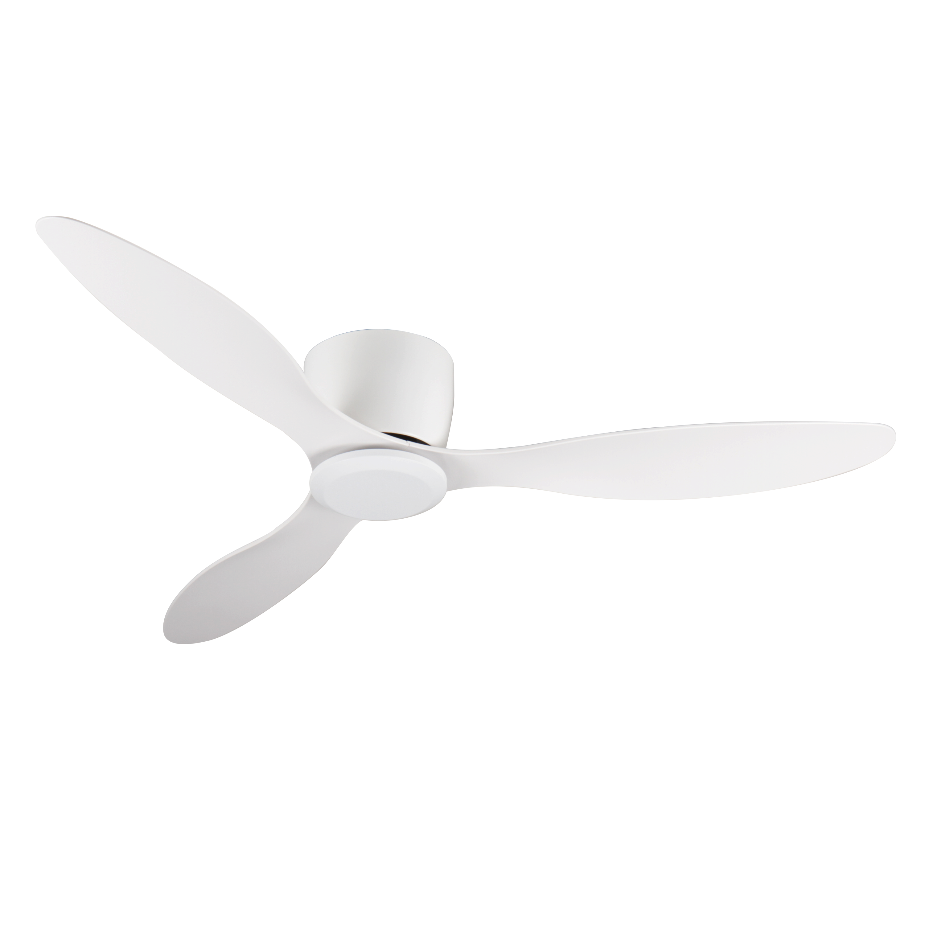 52' Flush Mount white Ceiling Fan without light, 3 Reversible Blades, with 6 Speeds Reversible DC Motor,Low Profile Ceiling Fan with no light for Living Room Kitchen Bedroom
