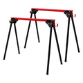 Saw Horses 2 Pack, Folding Portable Work Horse with Fast Open Legs, Heavy Duty Steel Sawhorse for Garage, Workshop, Fully Assembled