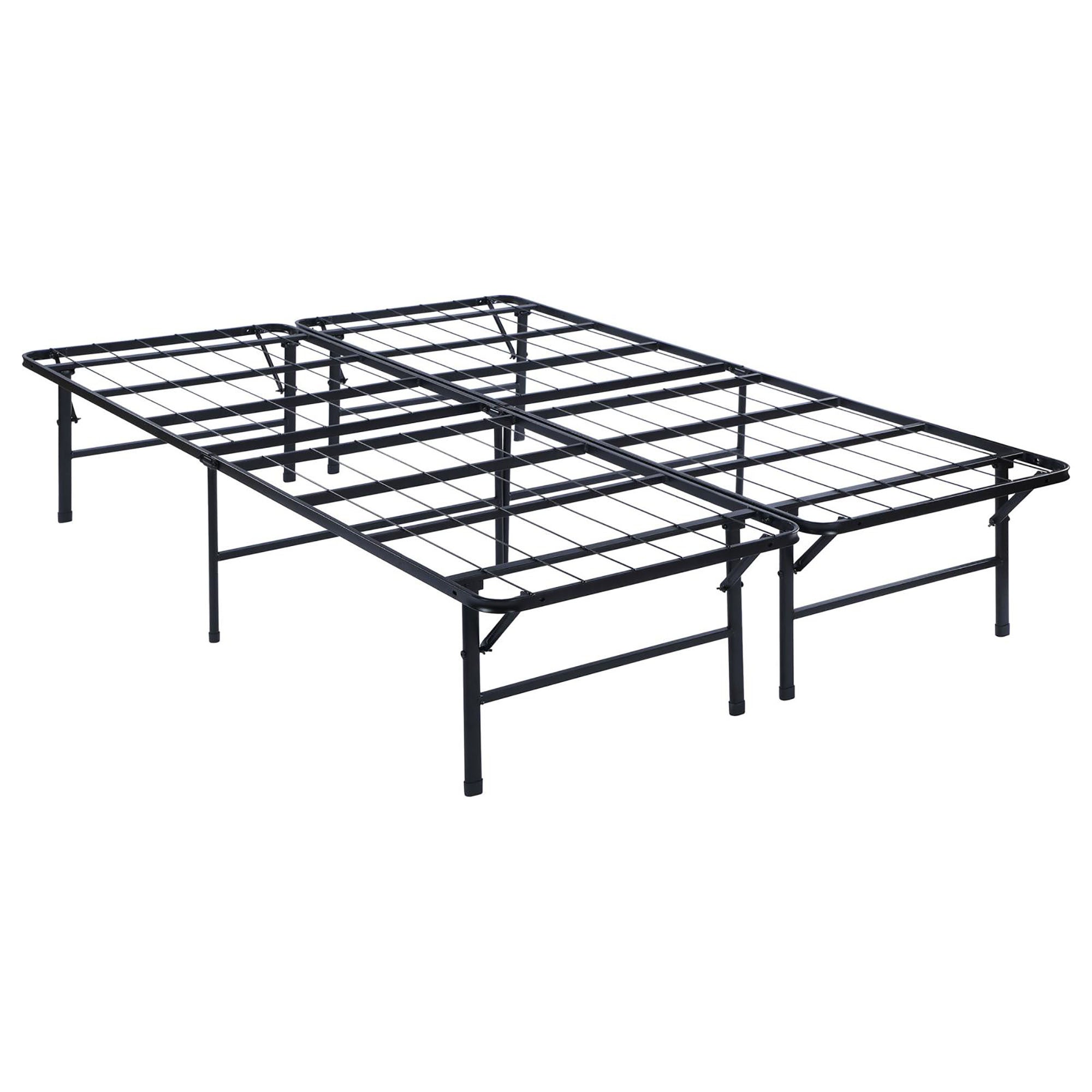 Black Queen Mattress Support with Heavy-Gauge Steel Frame and Minimalist Design