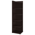 Cappuccino 6-Tier Corner Bookcase with Sleek Dark Brown Finish, Wood-Style Construction, 71-Inch Tall