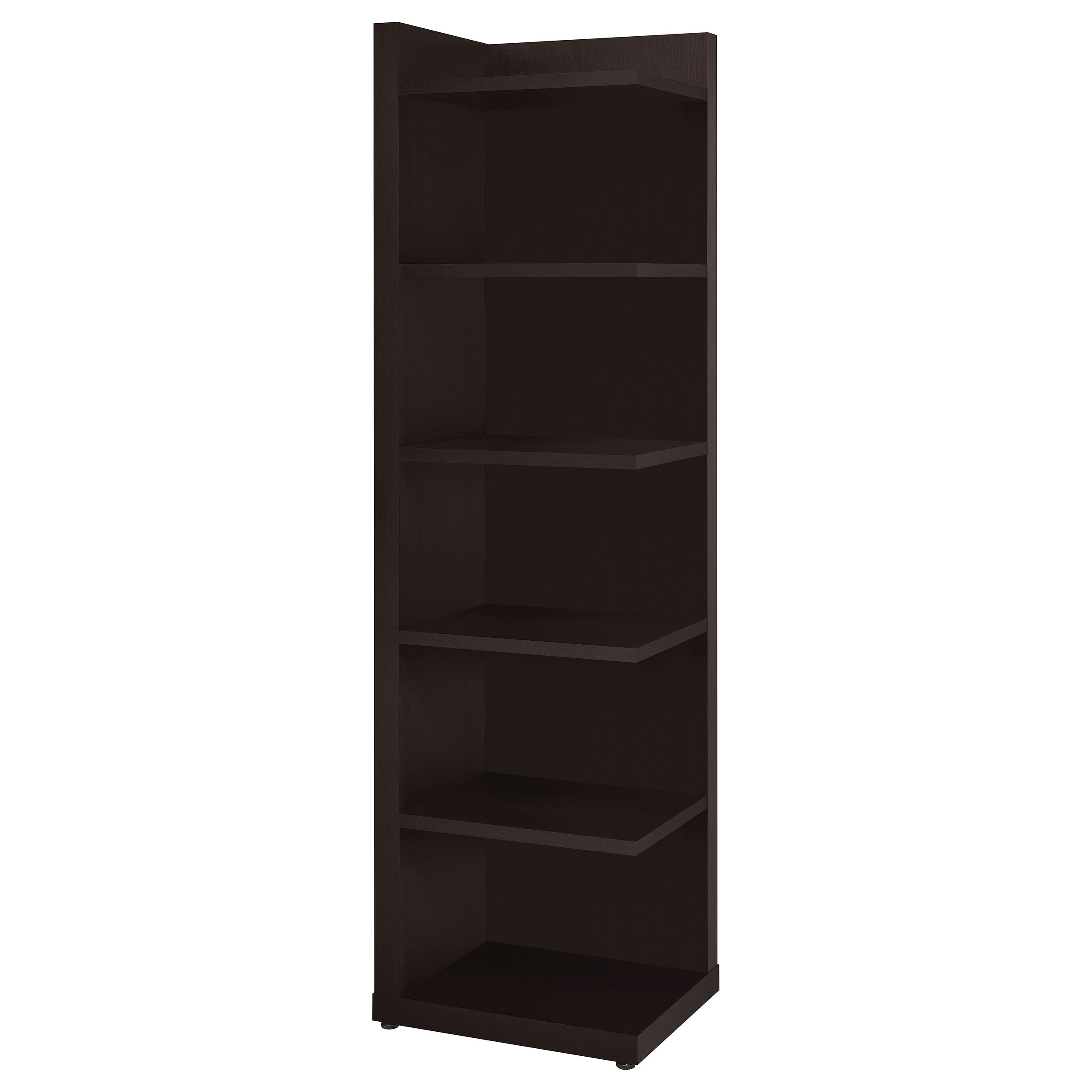 Cappuccino 6-Tier Corner Bookcase with Sleek Dark Brown Finish, Wood-Style Construction, 71-Inch Tall
