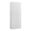 White Metal Adjustable 2-Door Storage Cabinet with Powder-Coated Steel, Tall Kitchen Pantry Cabinet with Adjustable Shelves for Living Room, Dining Room, and Office