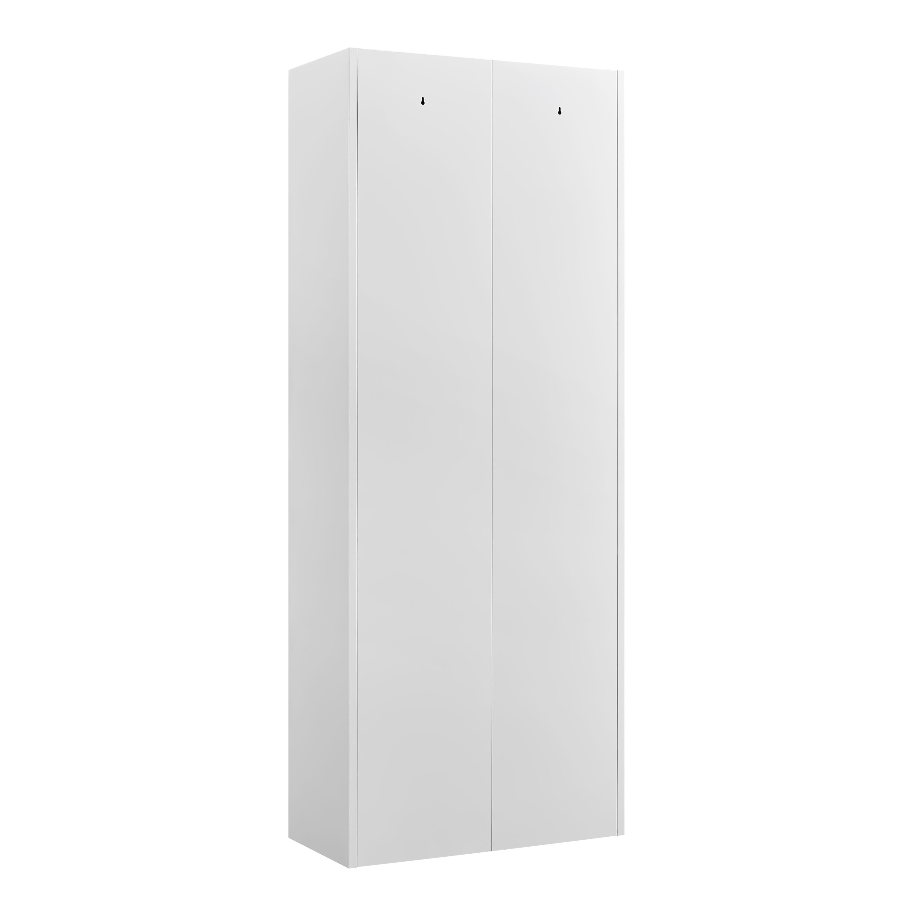 White Metal Adjustable 2-Door Storage Cabinet with Powder-Coated Steel, Tall Kitchen Pantry Cabinet with Adjustable Shelves for Living Room, Dining Room, and Office