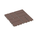 Brown Plastic Interlocking Deck Tiles, 44 Pack 12x12 Inch Waterproof Outdoor Patio Tiles, Durable PP Polypropylene Flooring for Poolside Balcony Backyard