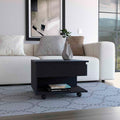 Luanda Lift Top Coffee Table, Casters, One Shelf -Black
