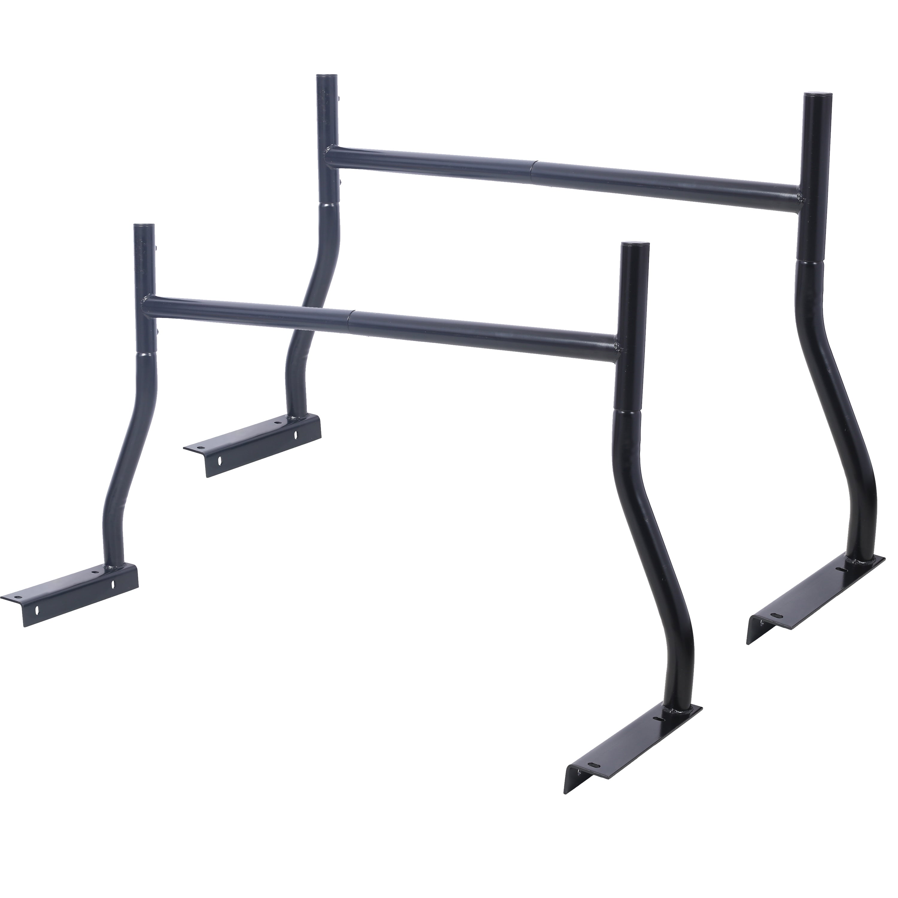 Universal Pick-Up Truck Rack 650 LBS Adjustable Fit 2-Bars Utility Ladder Truck Cargo Contractor Rack, Black