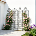 Metal Garden Trellis 4 Pack Rustproof Climbing Plant Support Black 86.7'' x 19.7''