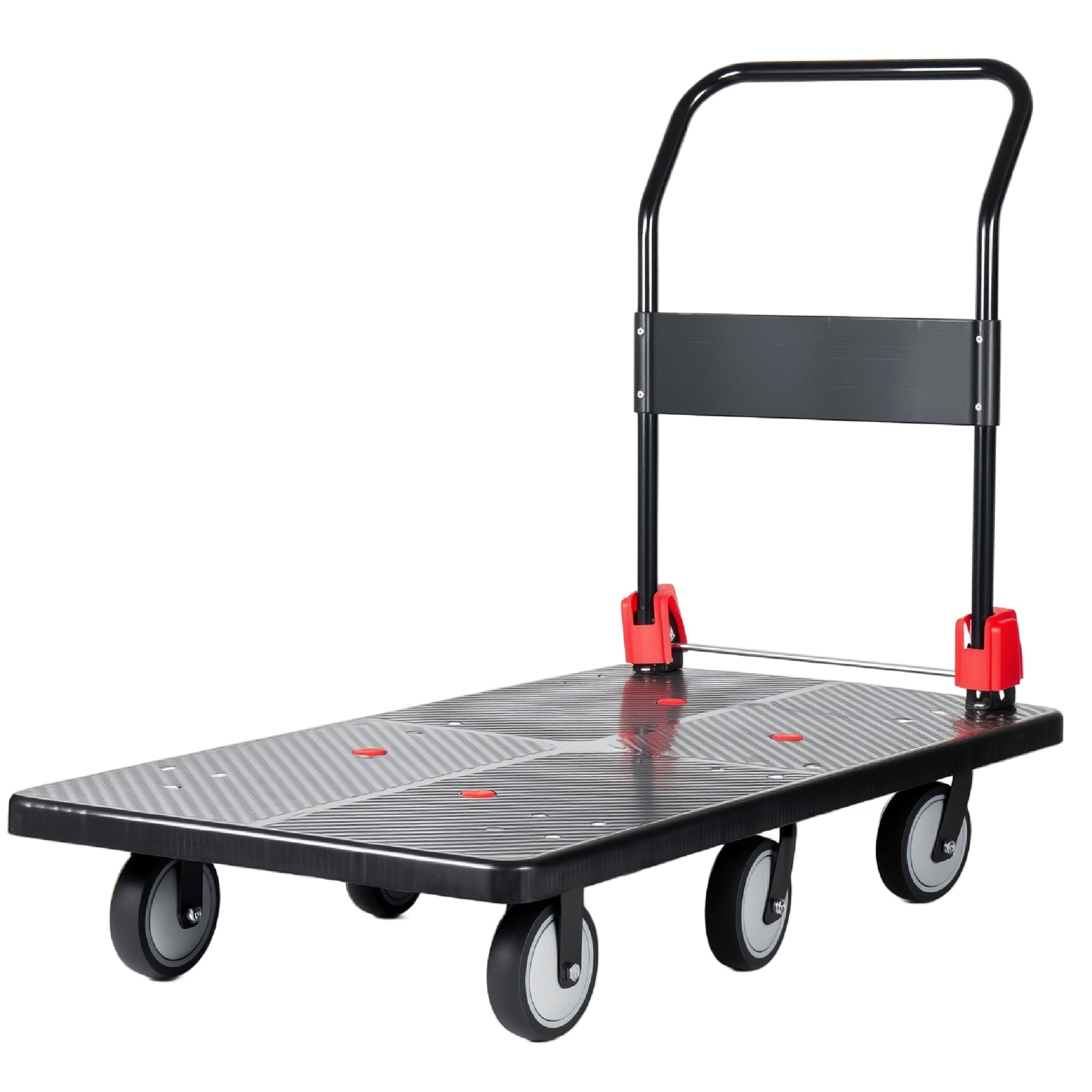 25.5'x51.5' Platform Truck, Foldable Handcart with 6'' TPR 360-Degree Silent Wheels, 1800lbs Heavy-Duty Push Dolly Cart, 4 Steel Load-Bearing Beams for Warehouse Garage Home Use