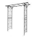 Metal Garden Arch L80.3'' x W20.47'' x H81.1'' Climbing Plants Support Rose Arch Outdoor Black