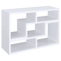 White Convertable L-Shaped Bookcase with Open Shelves, Engineered Veneer and Laminate Finish, 47.25 inches Wide