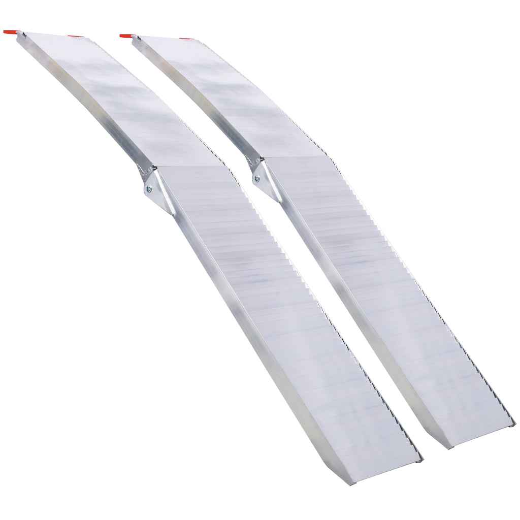 Truck Ramps, 80'x12' Portable Loading Ramps for Pickup Trucks 1500 LBS Capacity Aluminum Folding Ramps with Buckle for ATVs, Snowblower, Lawn Mowers, UTVs, Bike, 2PCS, SILVER