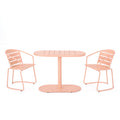 Outdoor Metal Seating Set with Coffee Table and 2 Chairs, Pink