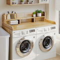 Washer Dryer Countertop with Non-slip Pads, Laundry Wood Shelf Topper with Edge, 54' Width x 27.5' Depth Double Layer Organizer for Washer and Dryer Laundry Hamper Counter Storage (Natural Color)