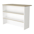 White and Light Pine 3-Tier Shelf Kitchen Island