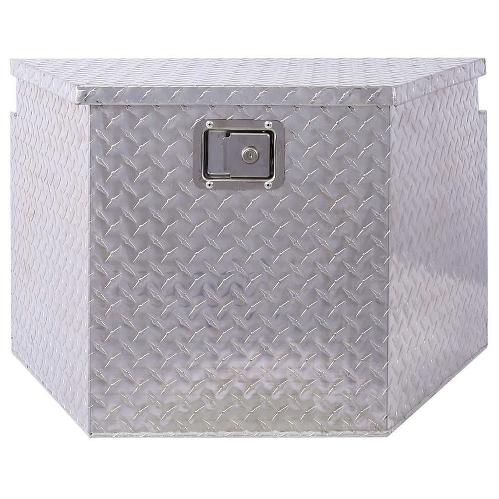 29inch Aluminum tool box,heavy duty truck bed tool box,outdoor trailer pickup storage tool box,RV storage organizer,underbody box w/lock keys,silver, 29x16.5x18.5inch