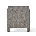 PUERTA Accent Table Black Polyethylene Rattan Cube Shape 18 Inches