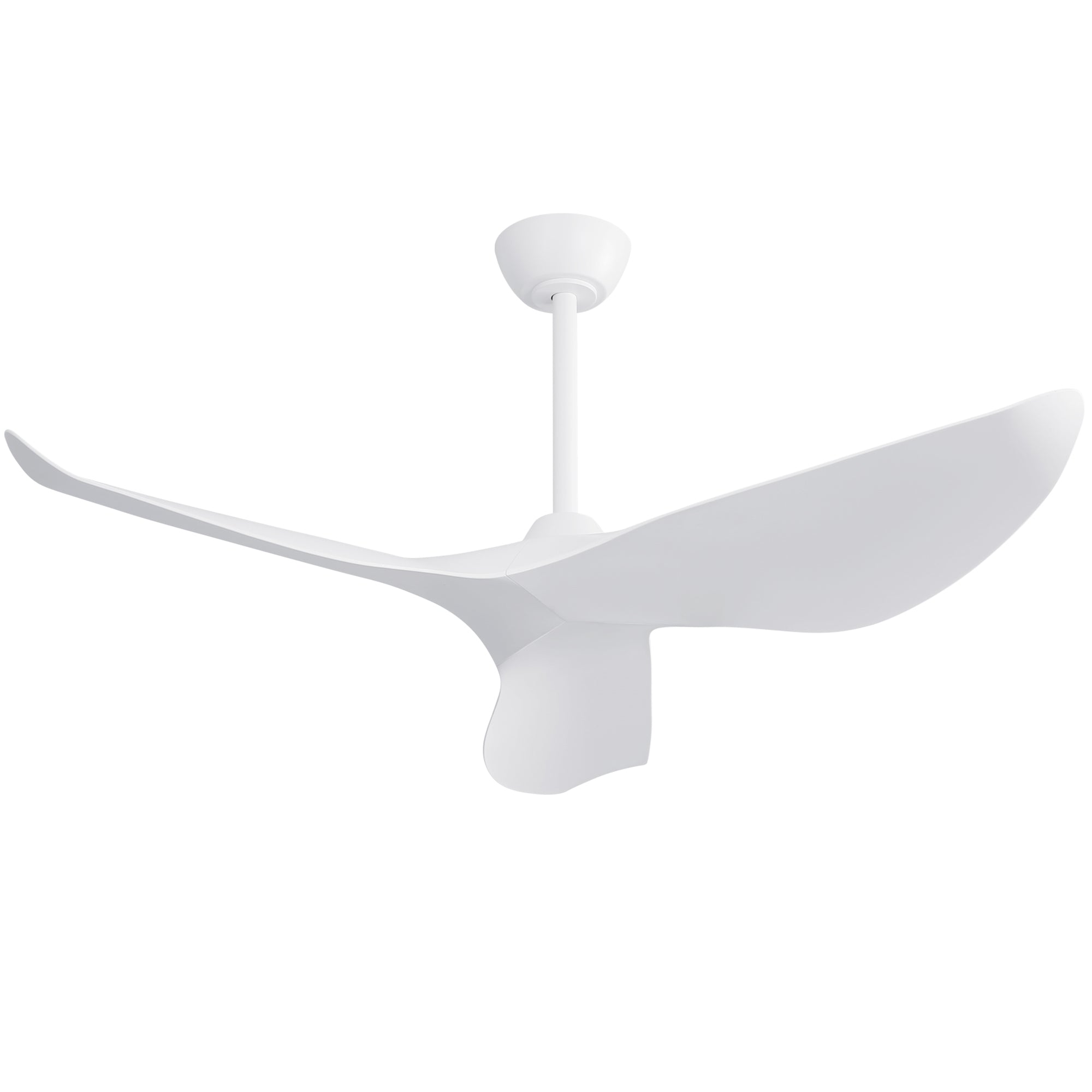 Modern 38 Inch Ceiling Fan Without Light, DC Motor Remote Control Fan in Matte White for Indoor Outdoor Use