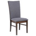 Wawona Grey Upholstered Dining Side Chair Set of 2: Modern Comfort with Brown Wood Base, Grey Fabric, 41.75H x 19.25W x 24D