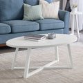 Modern Harmony Wood Oval Coffee Table, White