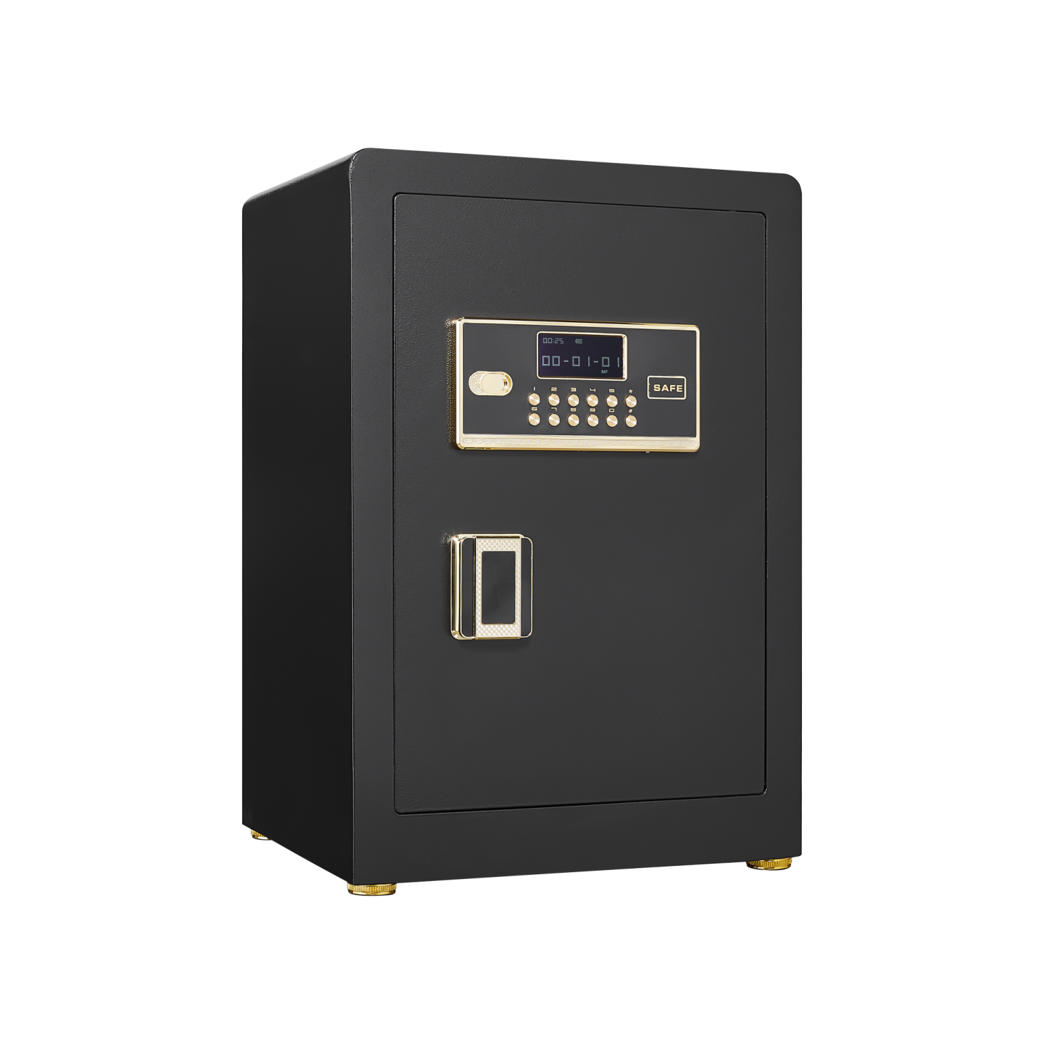 Solid Alloy Steel Digital Safe for Office Hotel Home, Black Metal Security Box with Keypad, Spare Key, LED Light, Mute Mode, Anti-Theft Storage for Documents Money Valuables