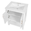 Modern Bathroom Vanity with Twill Design, Soft-Close Hinges, Adjustable Shelf, White Ceramic Sink, 24'