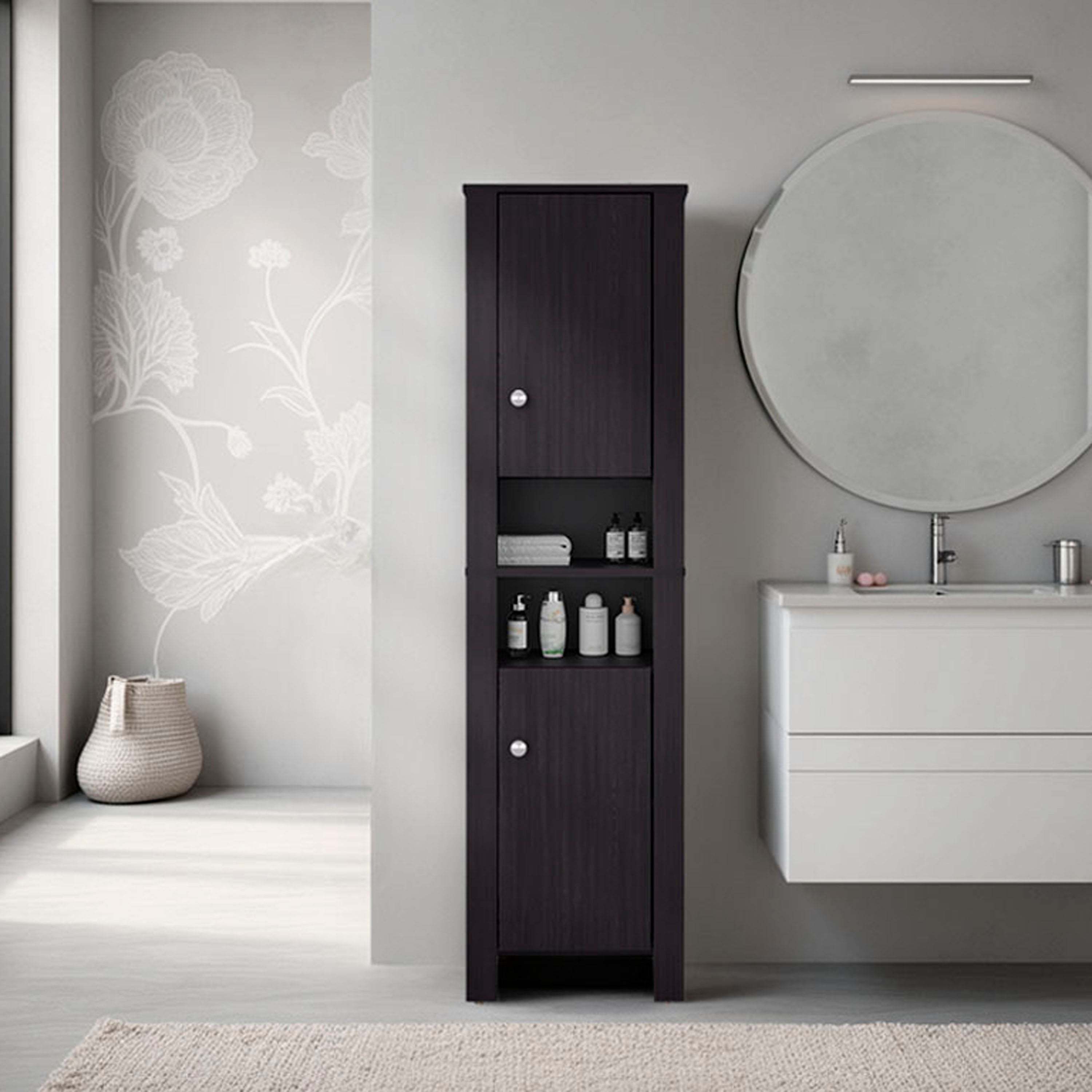 Wenge Tall Stylish Cabinet with Closed Compartments