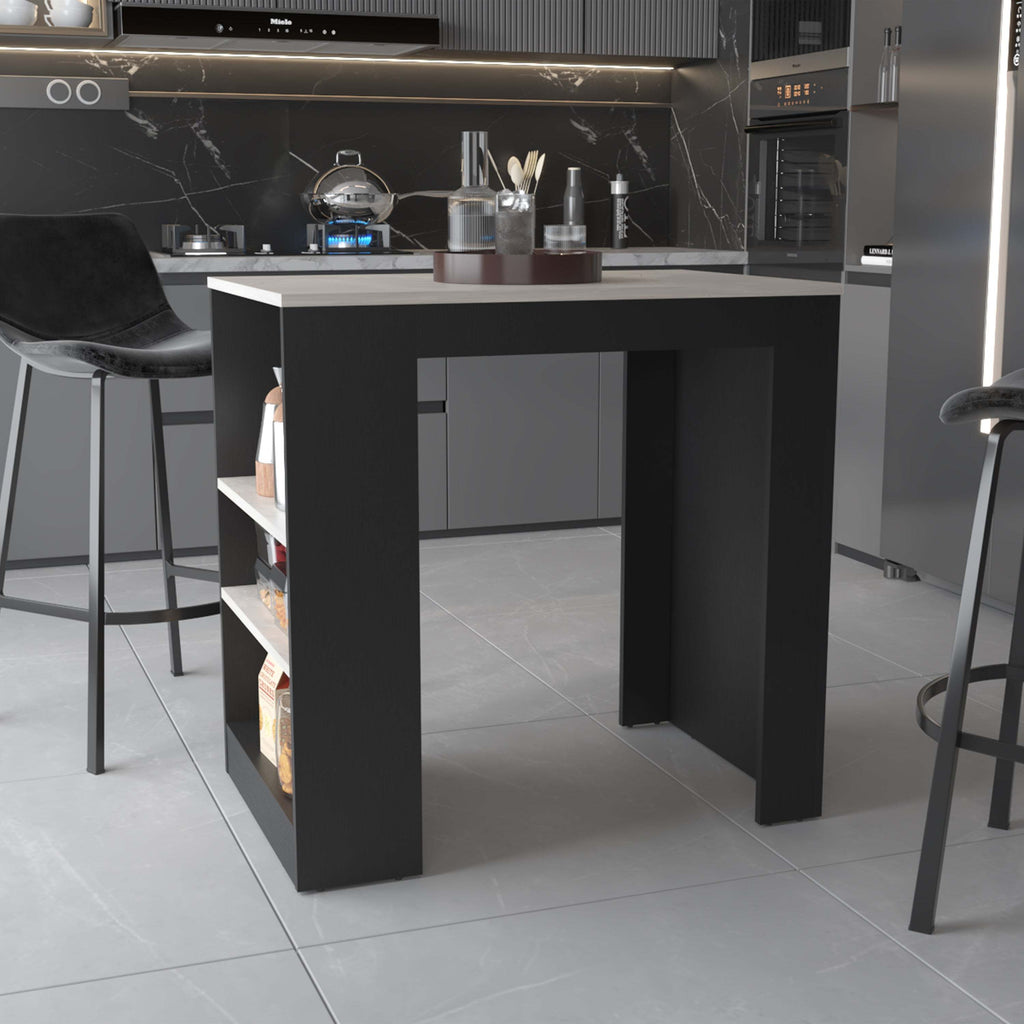 Kitchen Island with Storage Base in Wenge and Ibiza Marble