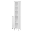 Slim Tall 66.92' White Bathroom Storage Cabinet with Adjustable Shelves, Anti-Tip Freestanding Cabinet for Small Spaces, Kitchen, Living Room, MDF