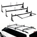 Ladder Roof Racks with Rear Roller, 3 Bars,800 lbs Capacity Heavy-Duty Steel Roof Racks for Van,for Vans with Rain Gutter Only