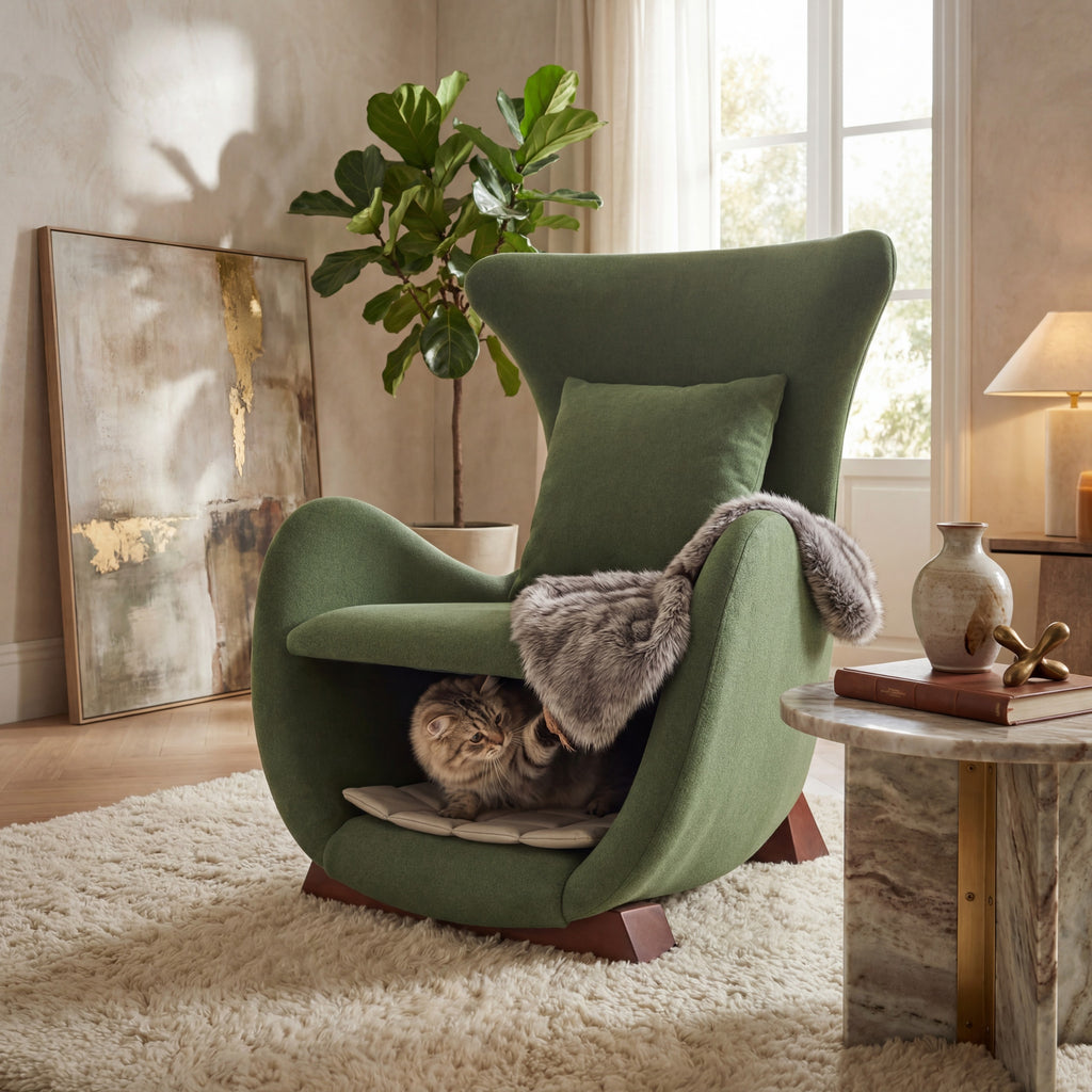 Modern Green Polyester Accent Chair with Pet/Storage Space - 330 lbs Capacity, Living Room Lounge Chair, Stylish & Durable Design