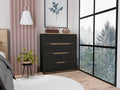 Zoe Dresser, Superior Top, Four Drawers -Black / Light Oak