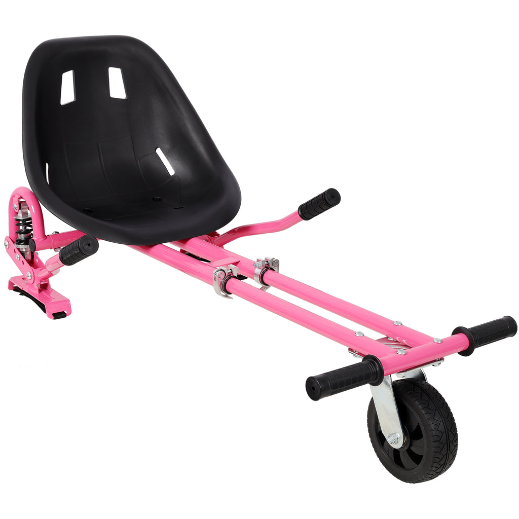 Hoverboard Seat Attachment Go-Kart,Fits 6.5' 8'10' Hoverboards, Heavy Duty Dual Pole & Dual Shock Absorber,Sturdy Adjustable Off-Road Frame,Hover Cart for Family Fun,not include Hoverboard,Pink