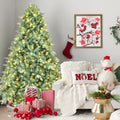 7FT Blue-Green Tint Pre-Lit Christmas Tree with 700 Warm White LED Lights – 2518 PE+PVC Tips, Hinged Branches for Easy Setup, Sturdy Metal Stand, Unique Holiday Decoration