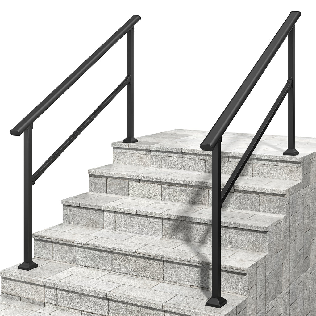 Hand Rails for Outdoor Steps, 4-5 Step Handrail 2 Pack